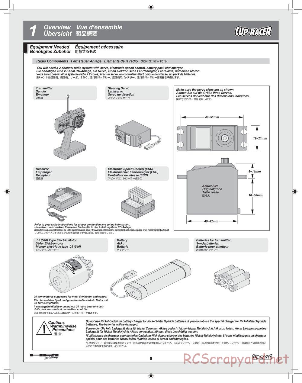 HPI - Cup Racer - Manual - Page 5