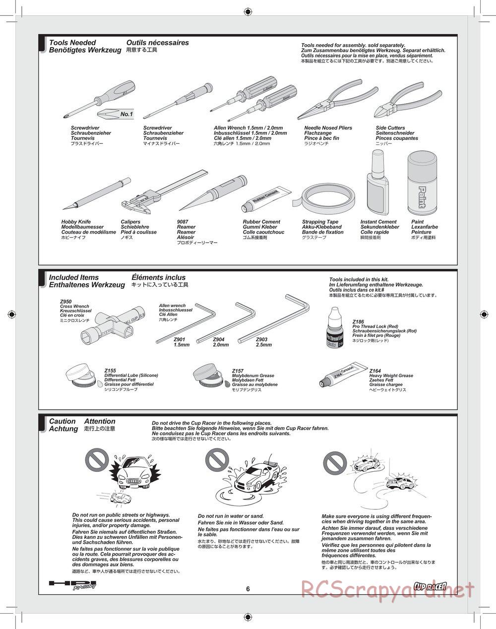 HPI - Cup Racer - Manual - Page 6