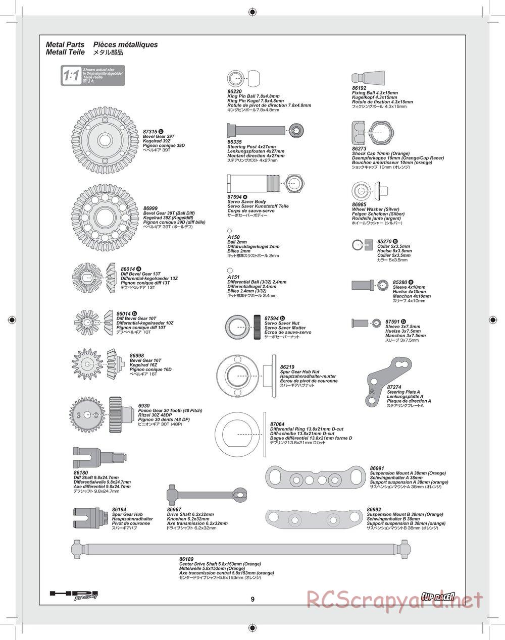 HPI - Cup Racer - Manual - Page 9