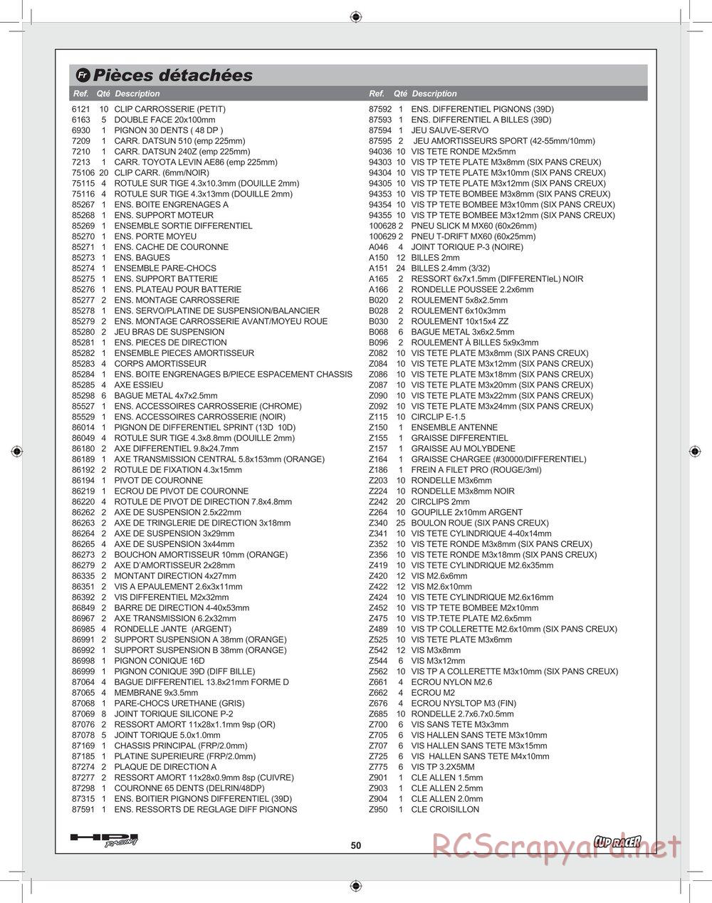 HPI - Cup Racer - Manual - Page 50