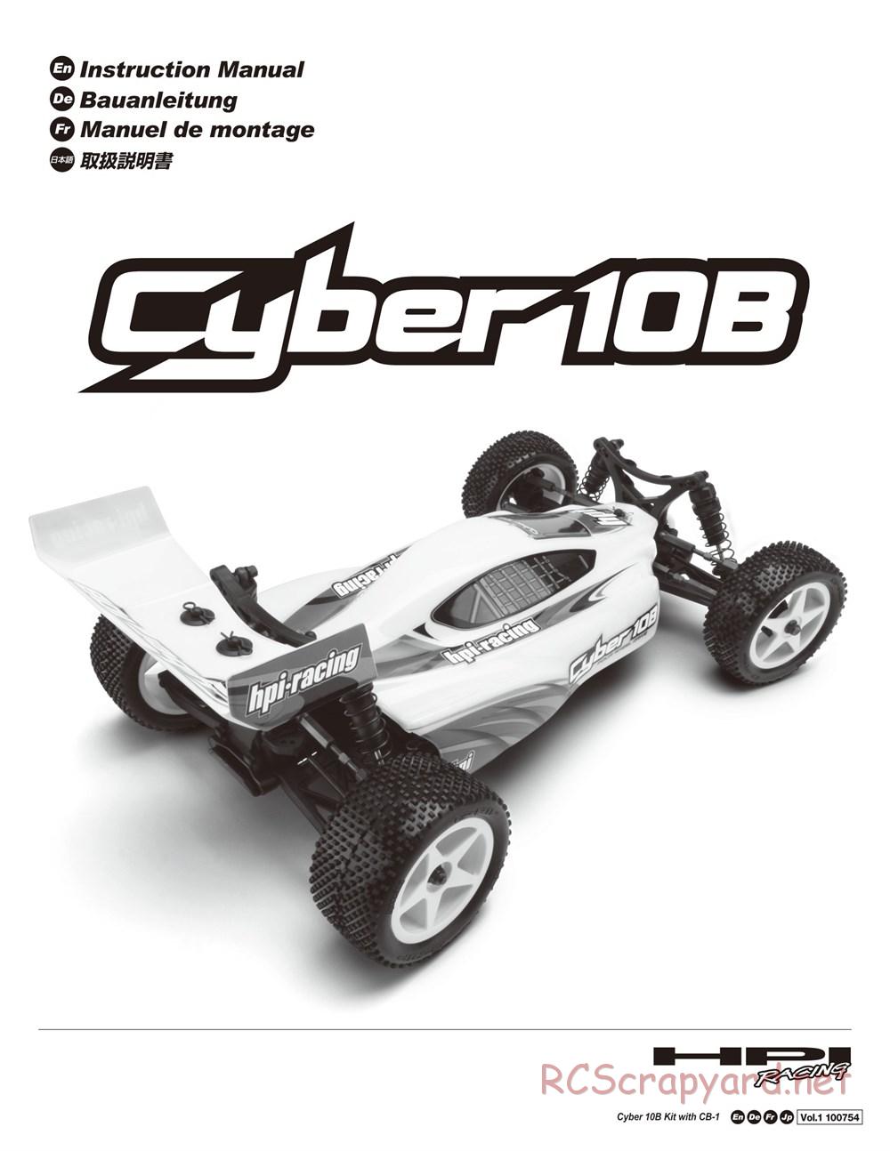 HPI - Cyber 10B - Manual - Page 1
