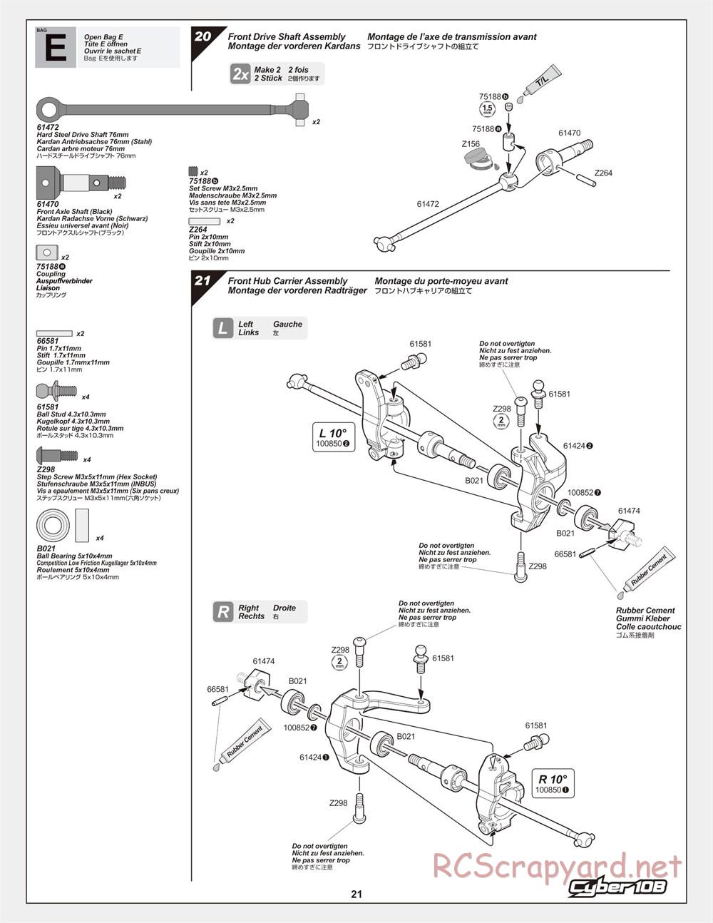 HPI - Cyber 10B - Manual - Page 21