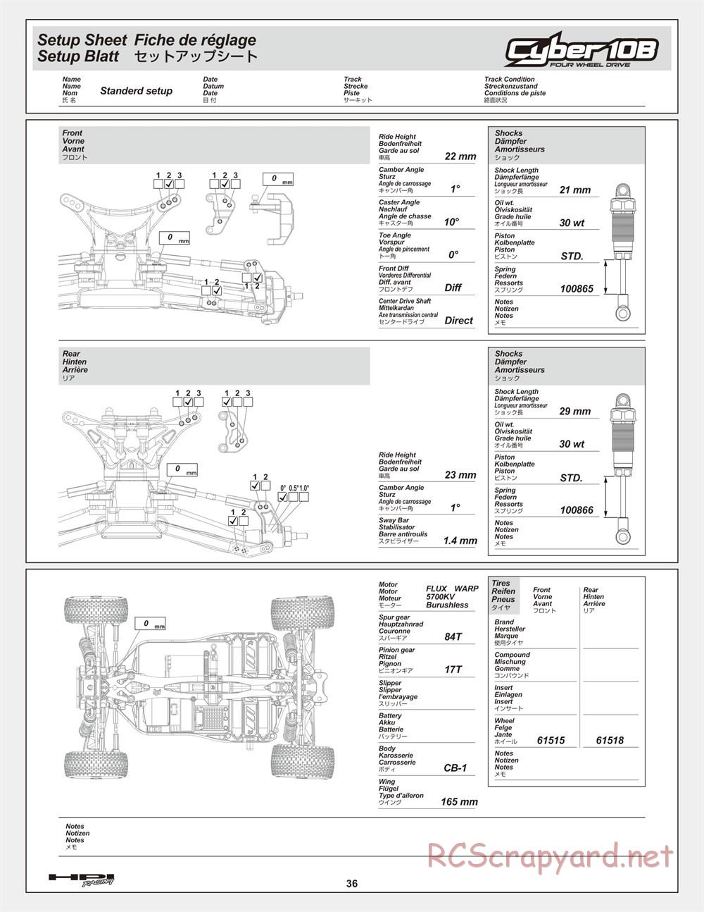 HPI - Cyber 10B - Manual - Page 36