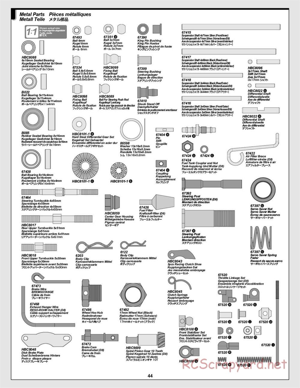 HPI - D8S - Manual - Page 44