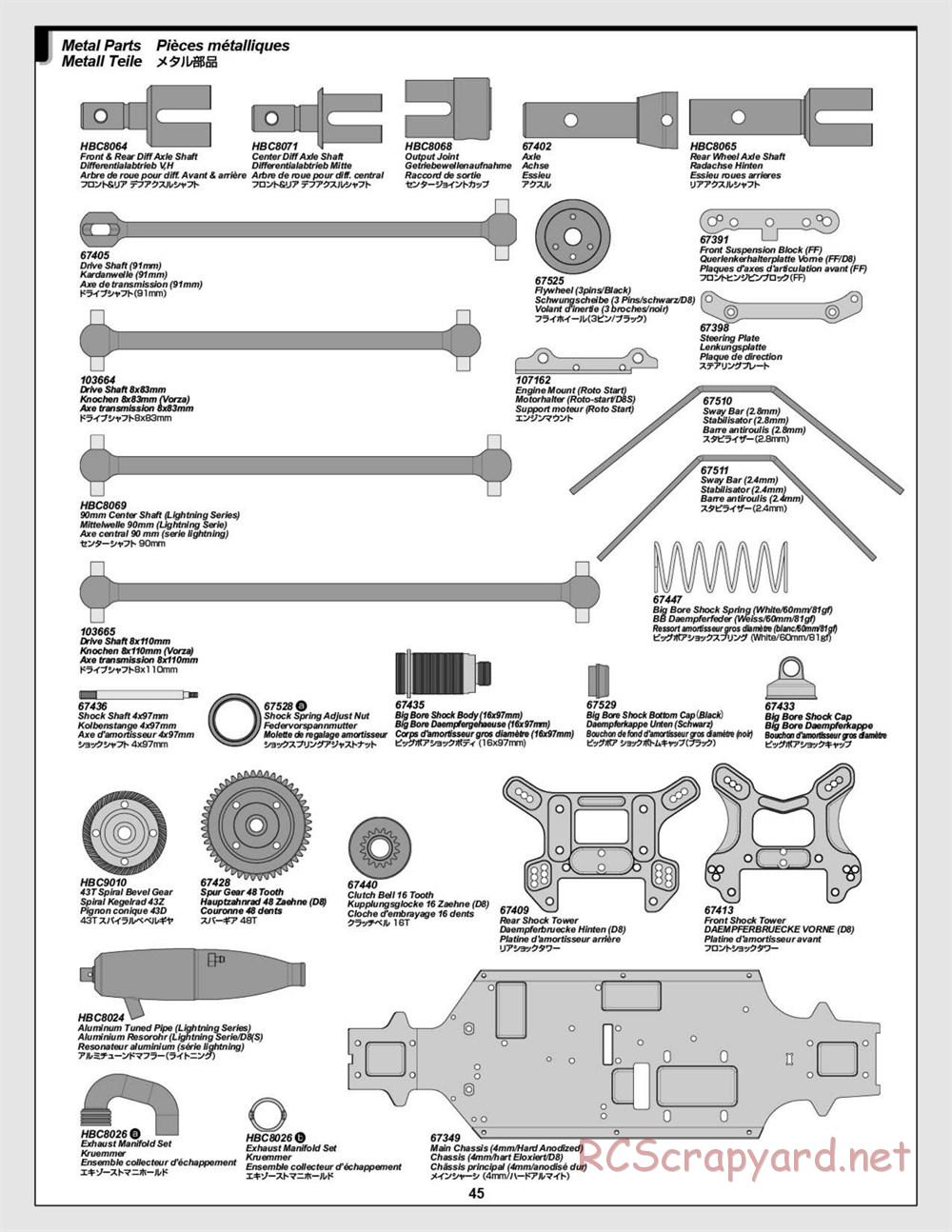 HPI - D8S - Manual - Page 45