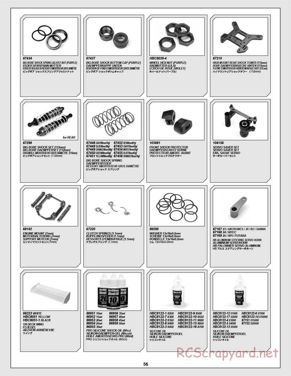 HPI - D8S - Exploded View - Page 56