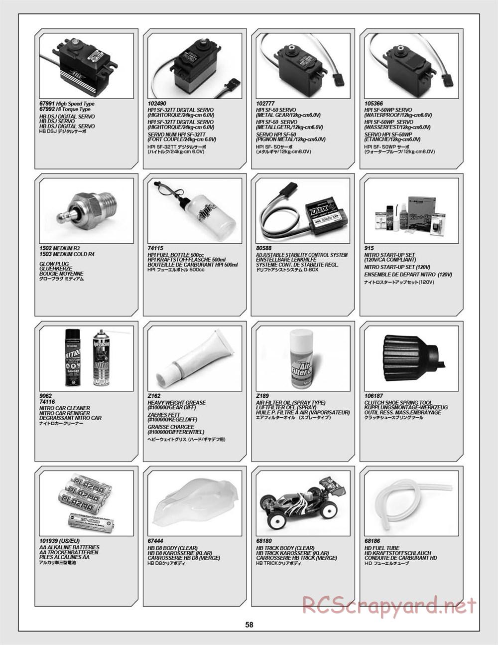 HPI - D8S - Exploded View - Page 58