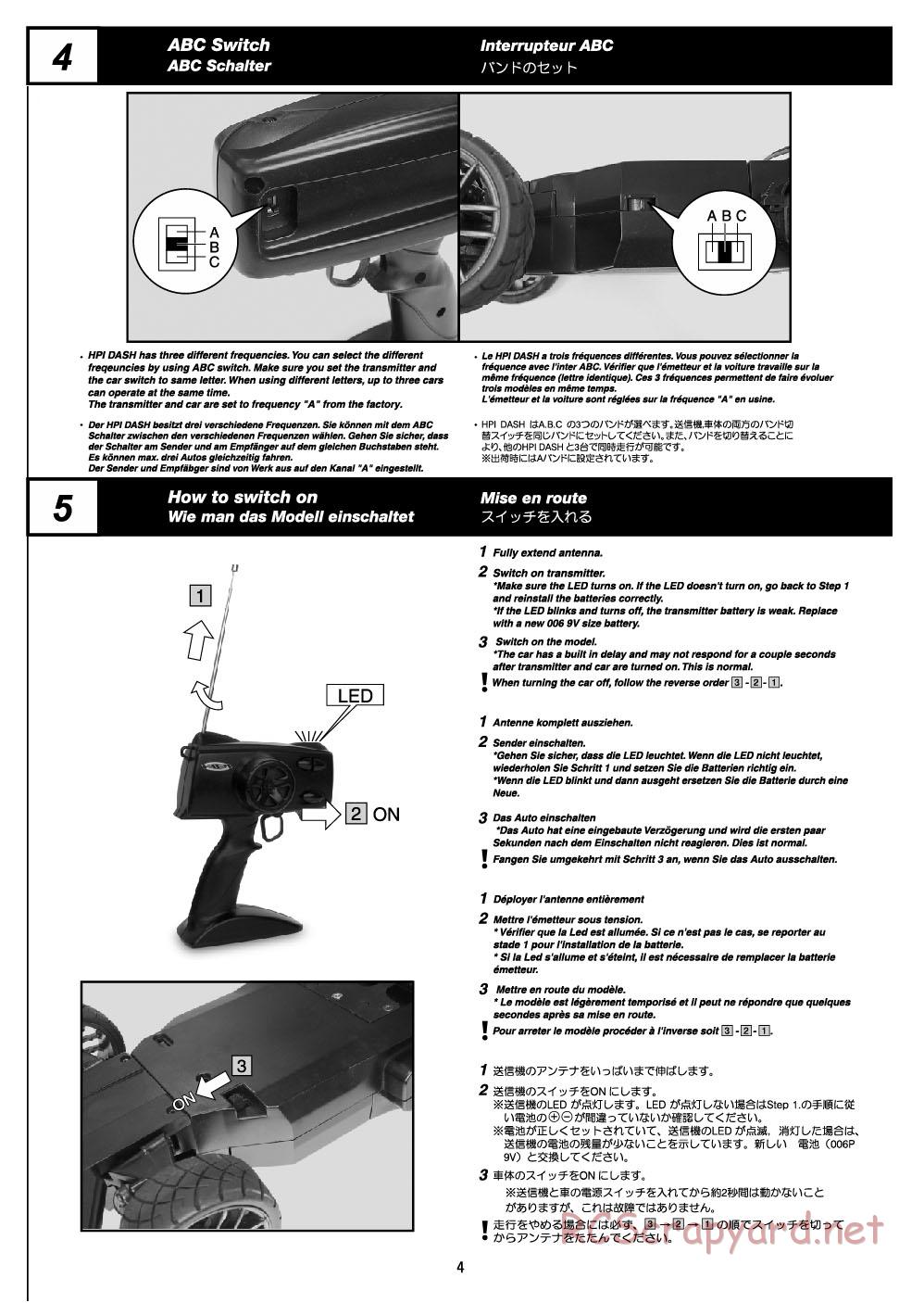 HPI - Dash - Manual - Page 4