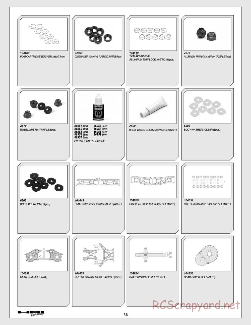 HPI - E-Firestorm 10 HT - Exploded View - Page 36