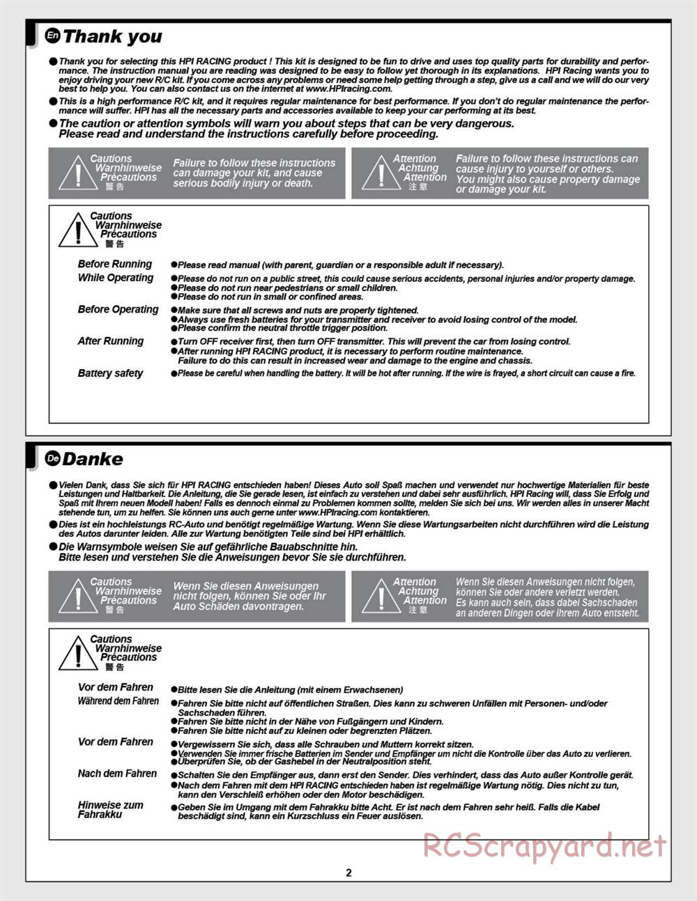 HPI - E-Firestorm-10T - Manual - Page 2