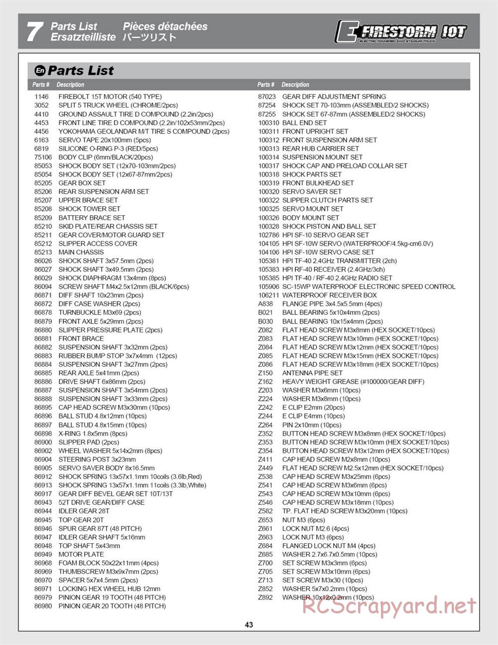 HPI - E-Firestorm-10T - Manual - Page 43