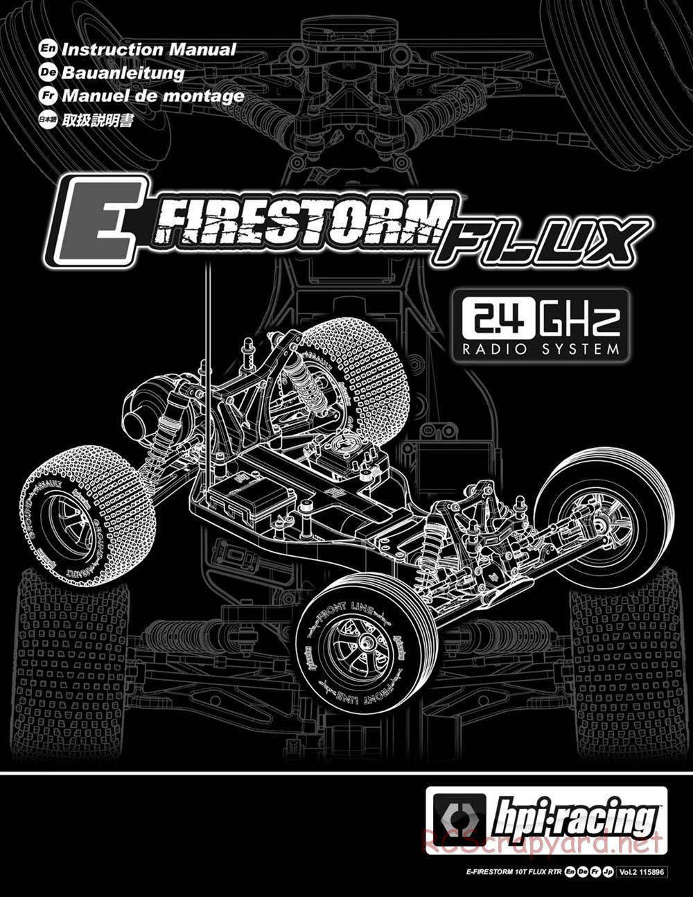 HPI - E-Firestorm 10T Flux - Manual - Page 1