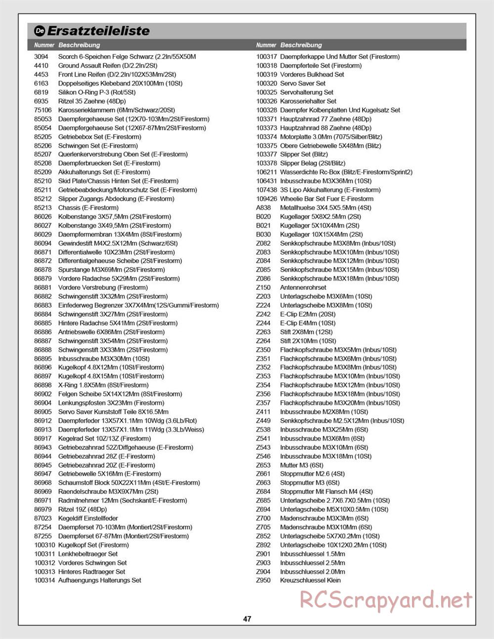 HPI - E-Firestorm 10T Flux - Manual - Page 47