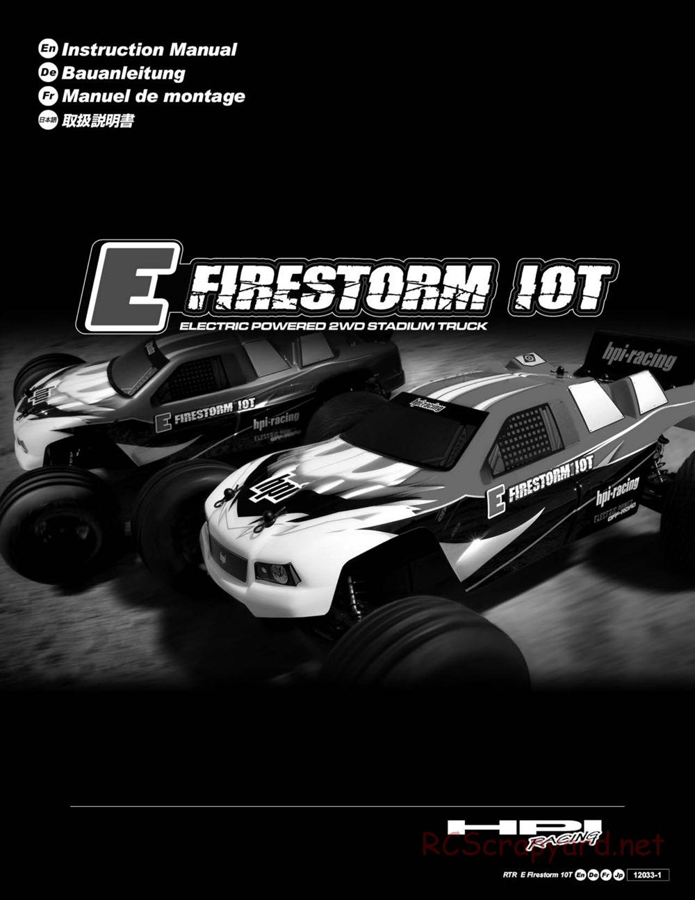 HPI - E-Firestorm 10T - Manual - Page 1