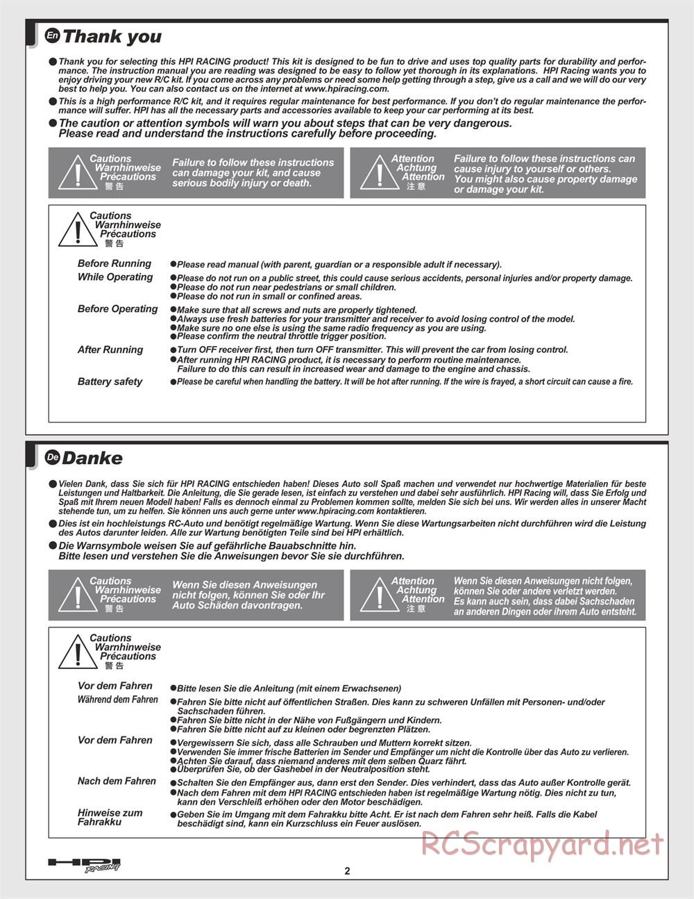 HPI - E-Savage - Manual - Page 2