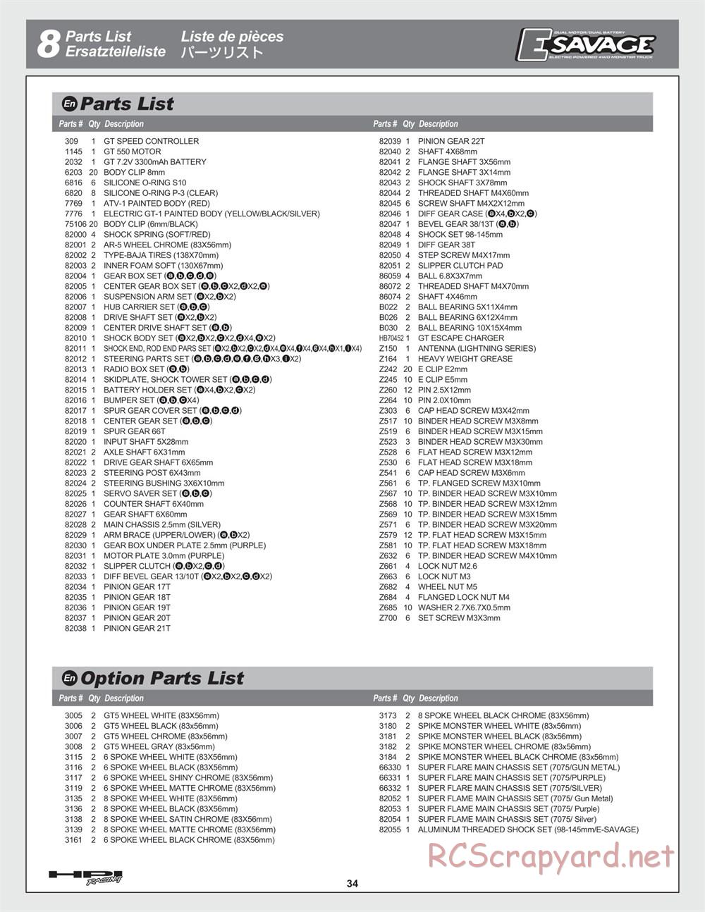 HPI - E-Savage - Manual - Page 34