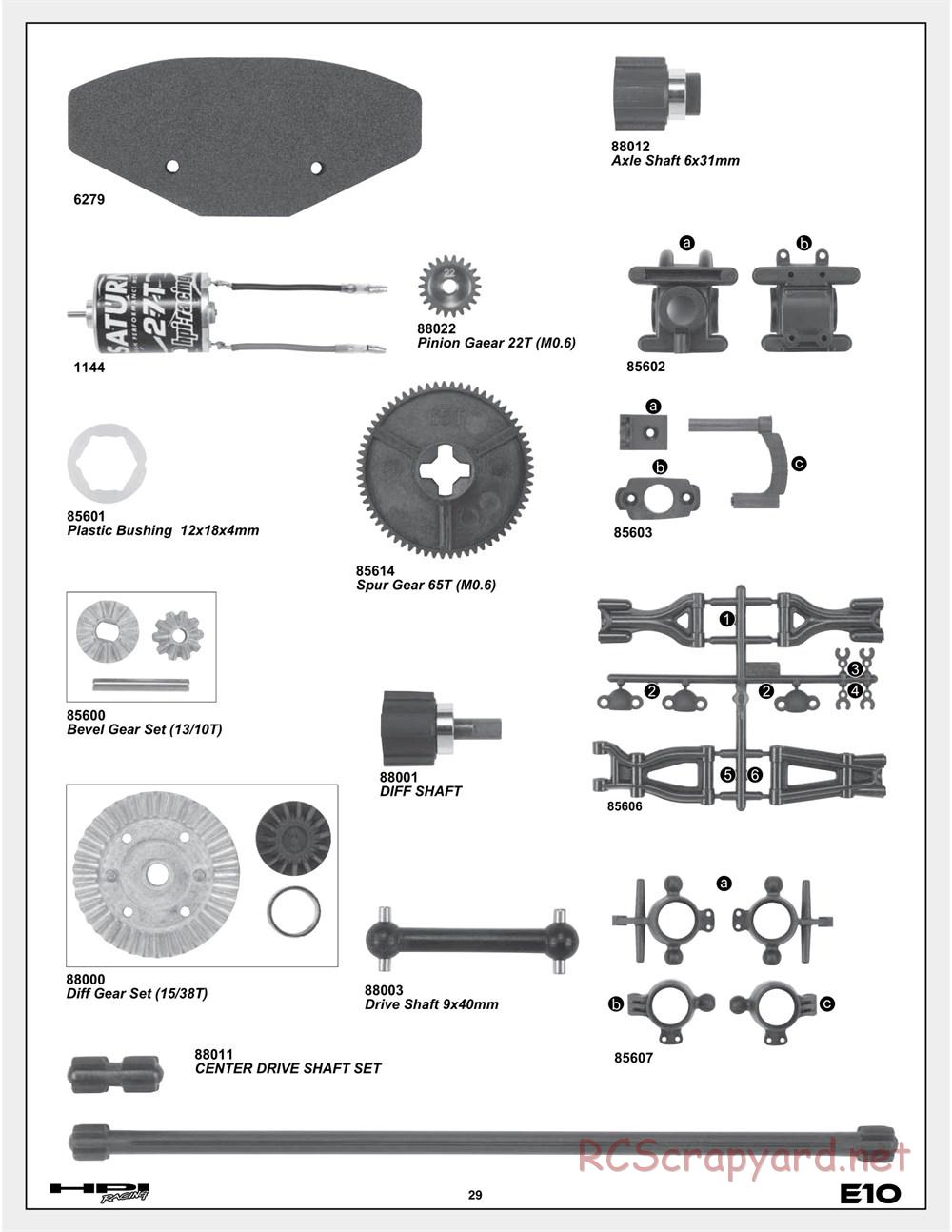 HPI - E10 - Exploded View - Page 29