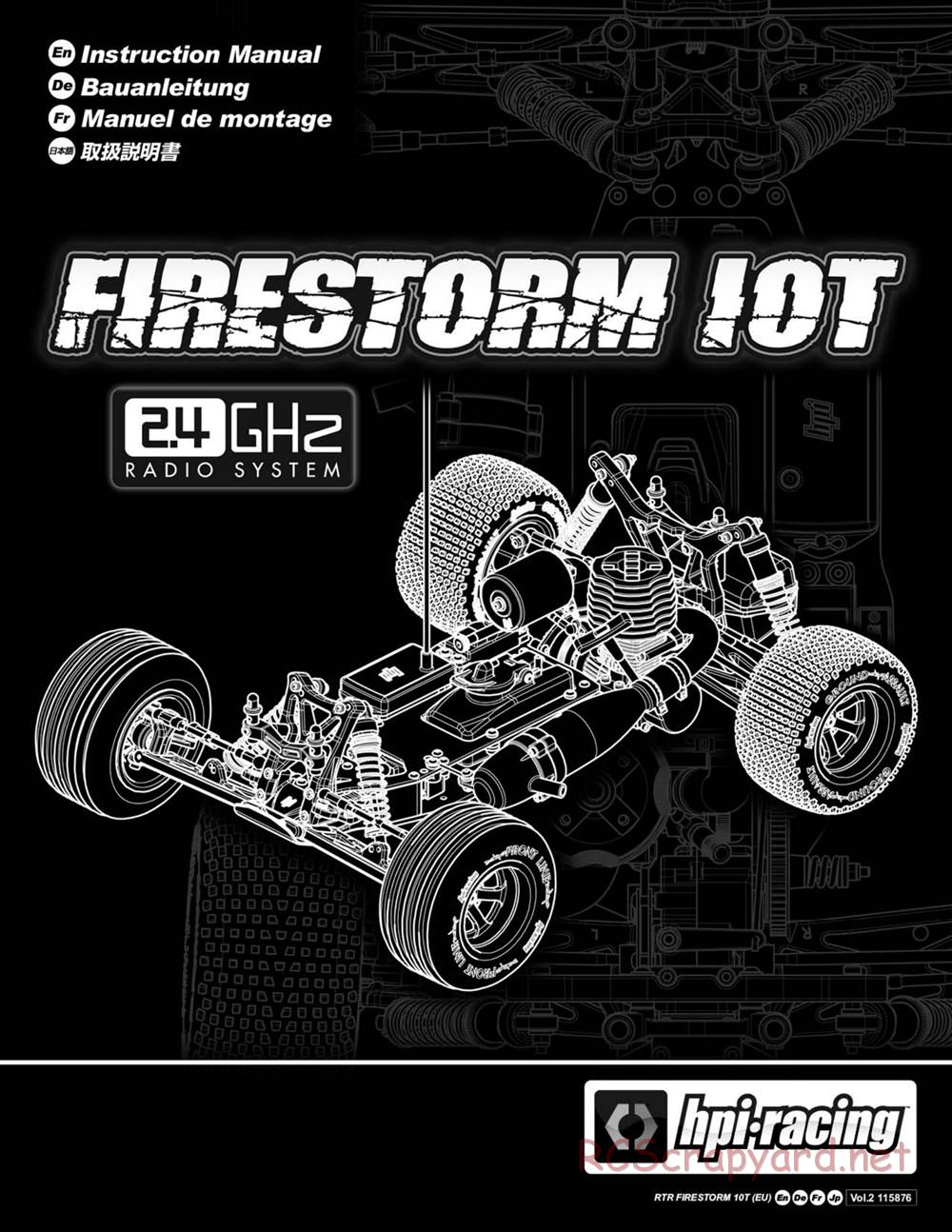 HPI - Firestorm 10T - Manual - Page 1