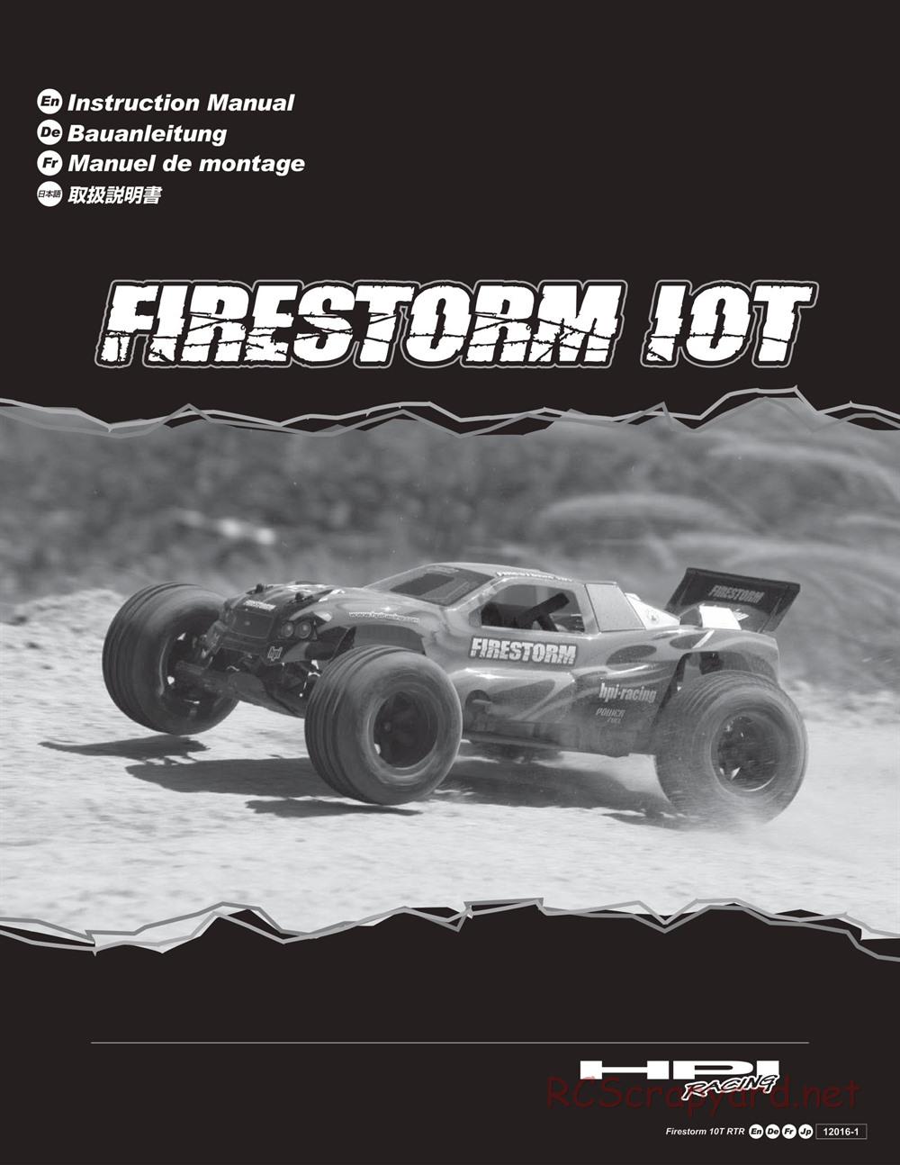 HPI - Firestorm 10T - Manual - Page 1