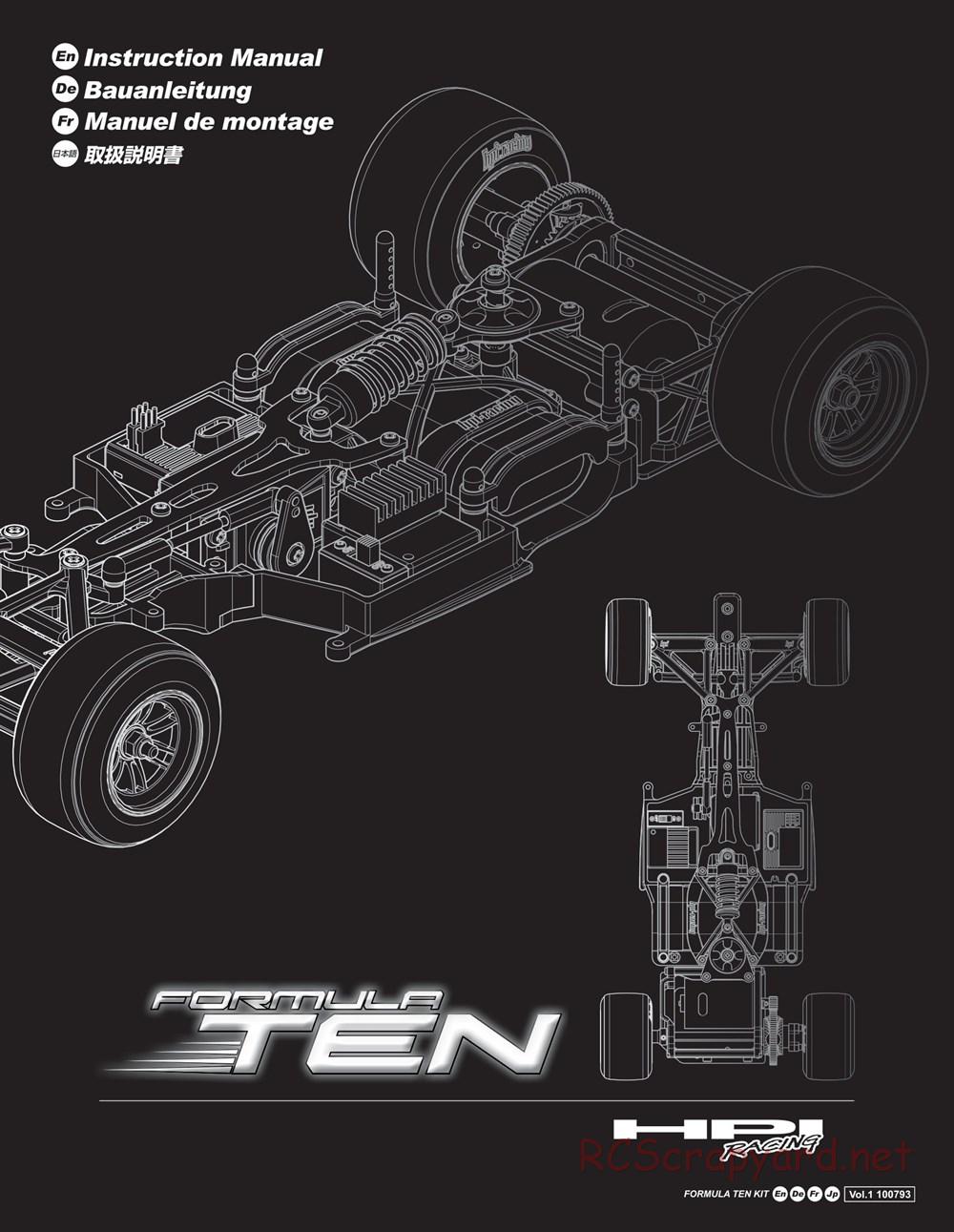 HPI - F10 - Formula Ten - Manual - Page 1