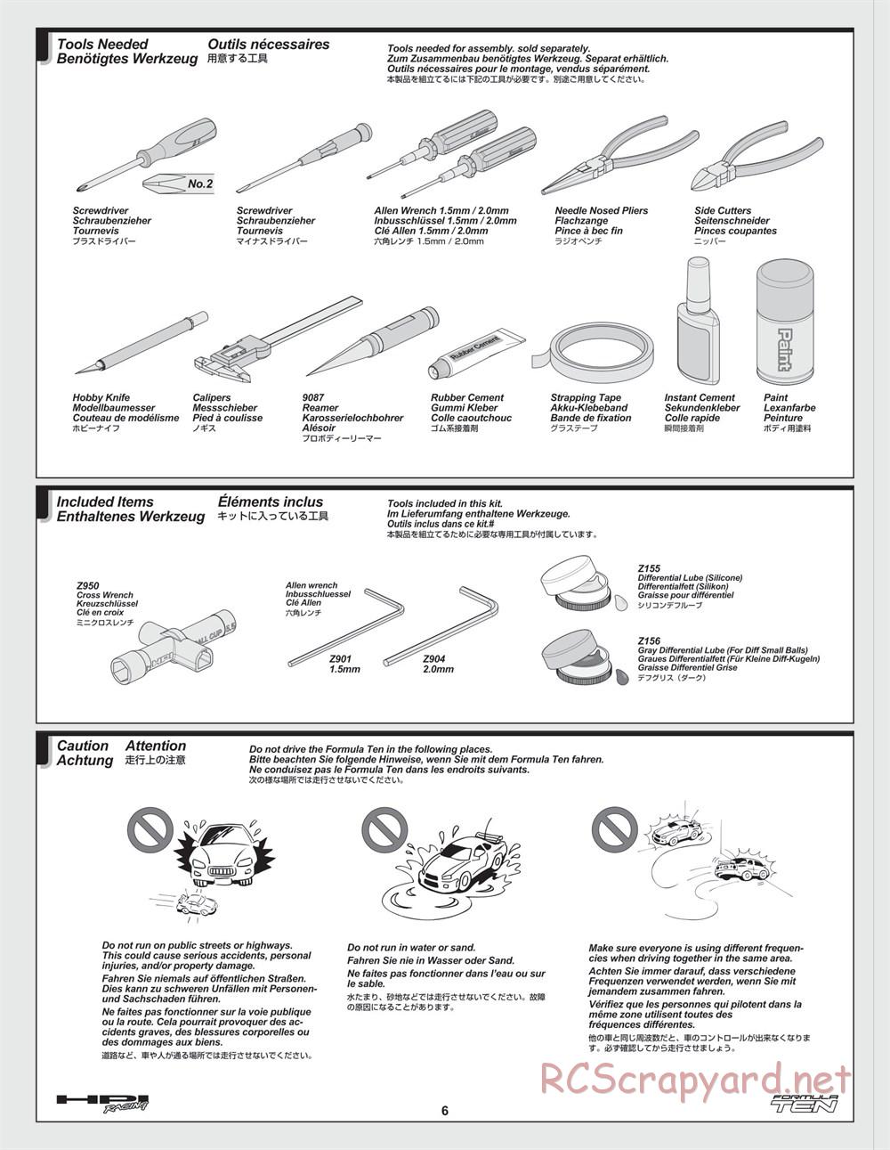 HPI - F10 - Formula Ten - Manual - Page 6