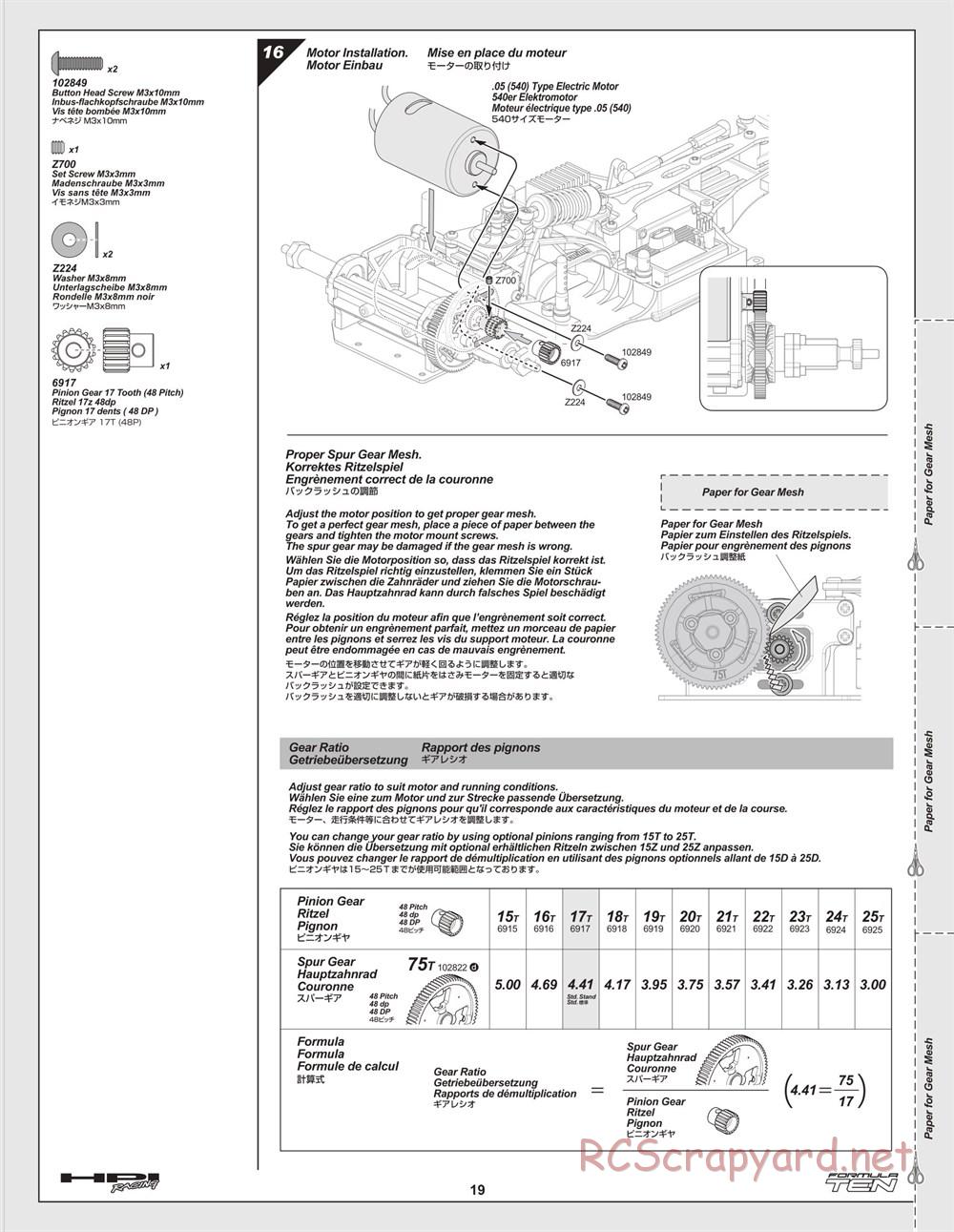 HPI - F10 - Formula Ten - Manual - Page 19