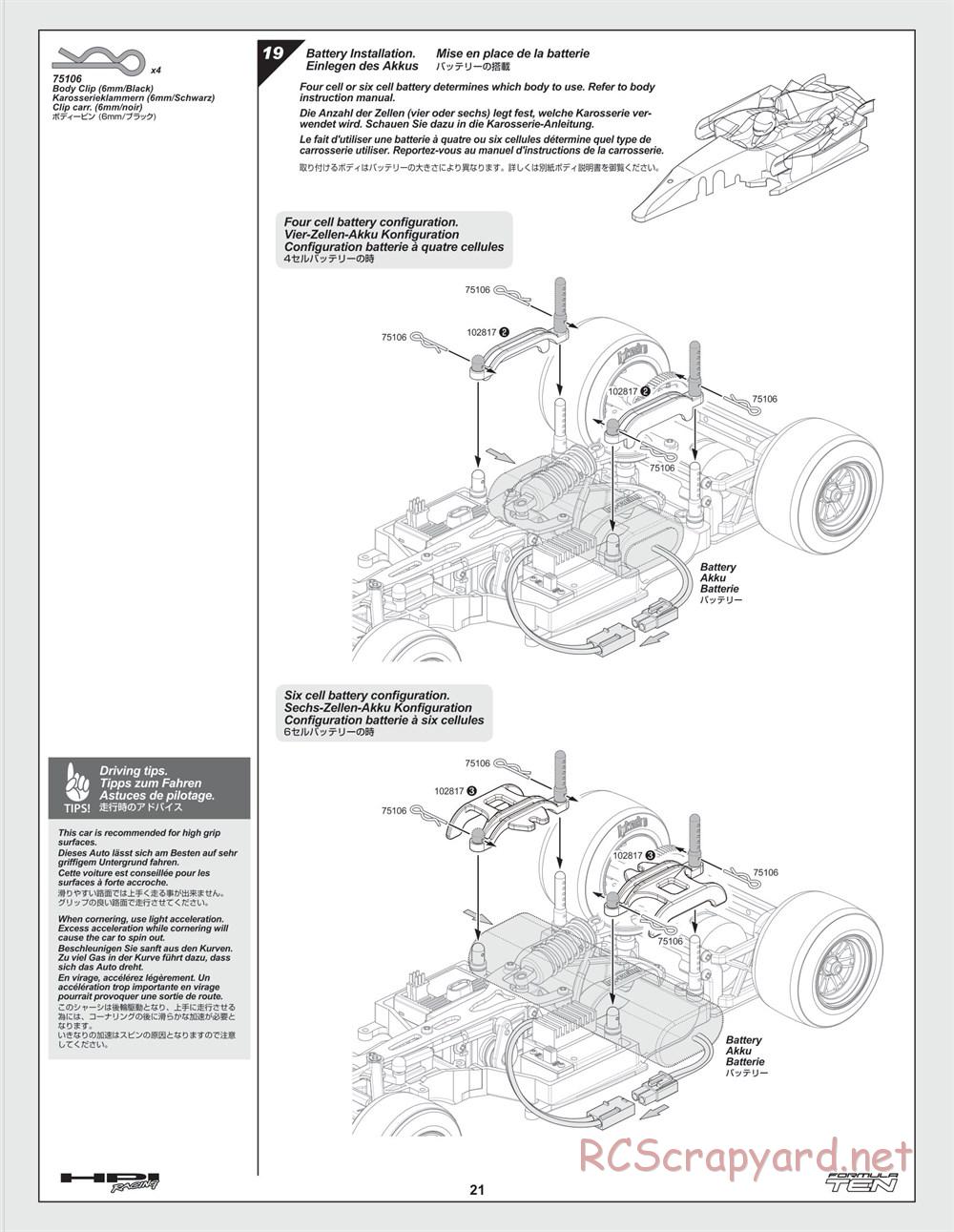 HPI - F10 - Formula Ten - Manual - Page 21