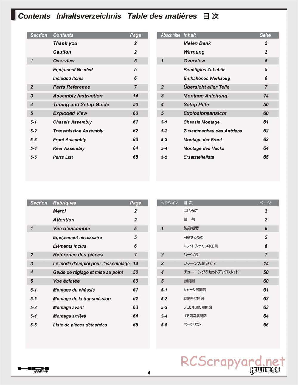 HPI - Hellfire SS - Manual - Page 4