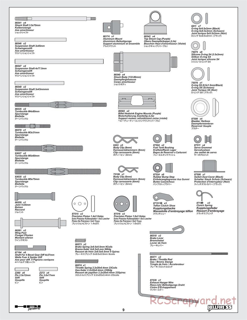 HPI - Hellfire SS - Manual - Page 9