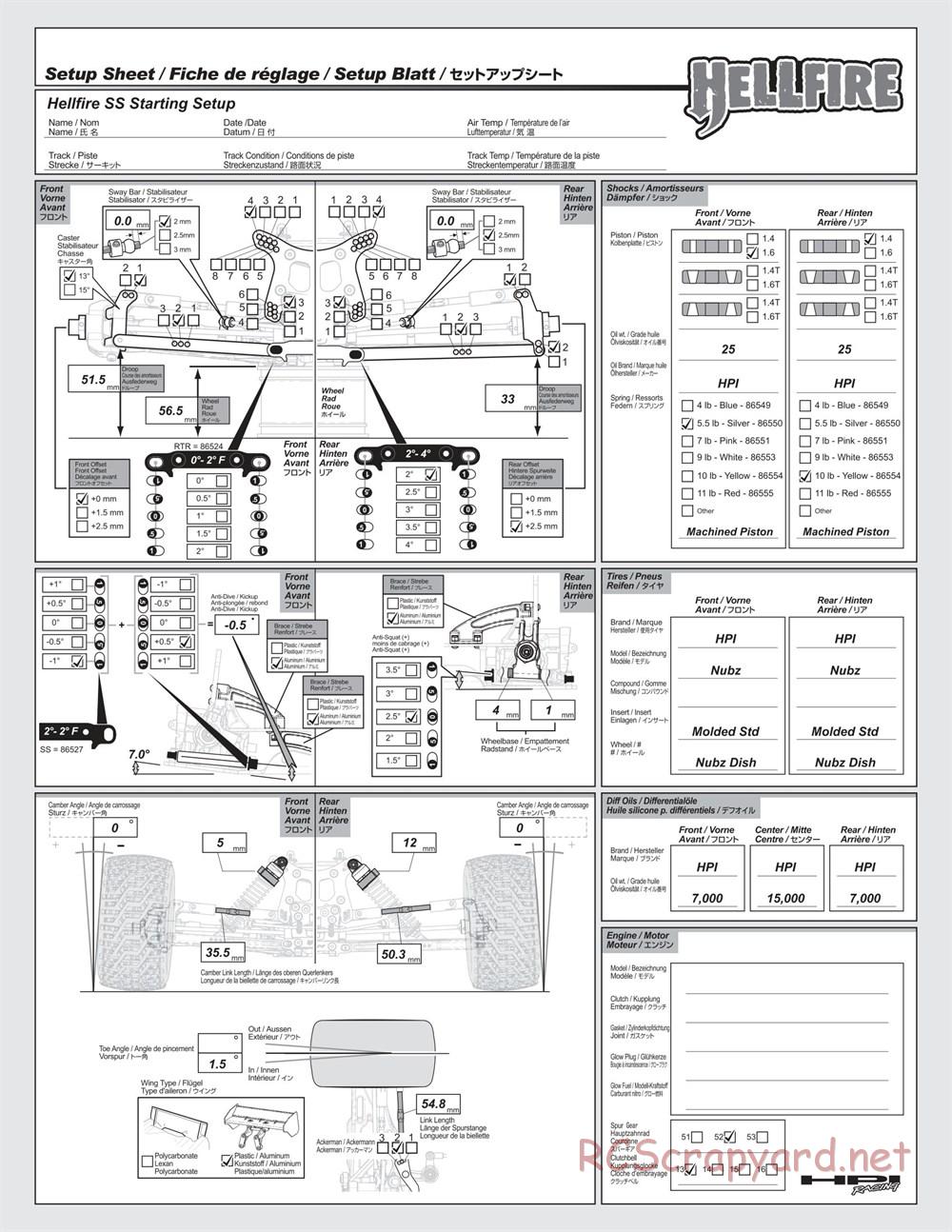 HPI - Hellfire SS - Manual - Page 58