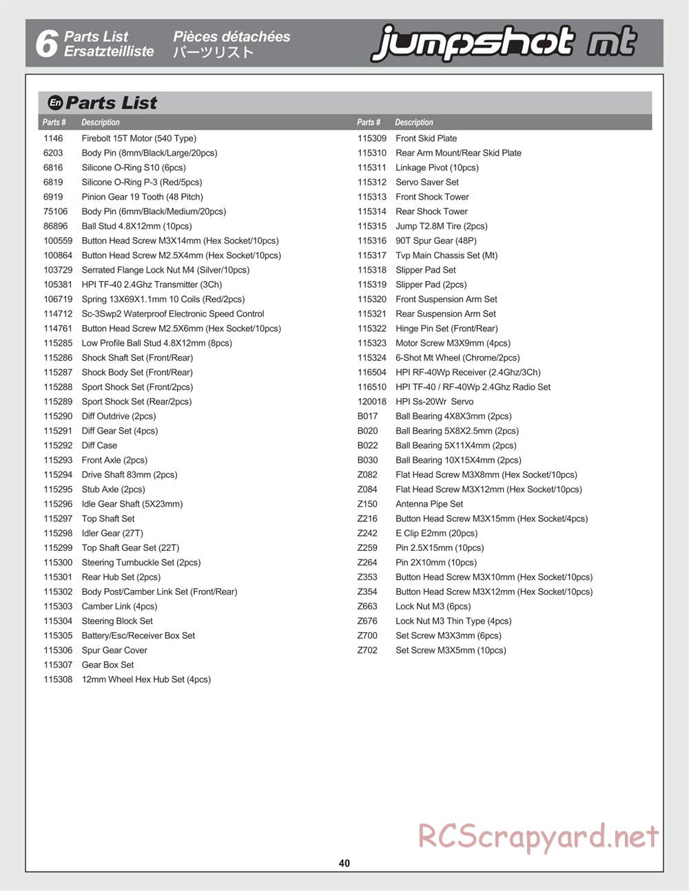 HPI - Jumpshot MT - Manual - Page 40