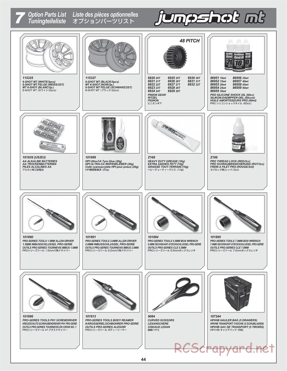 HPI - Jumpshot MT - Exploded View - Page 44