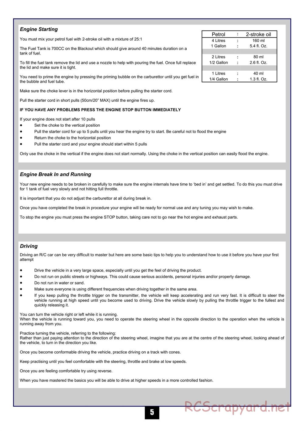 HPI - Maverick Blackout MT - Manual - Page 6