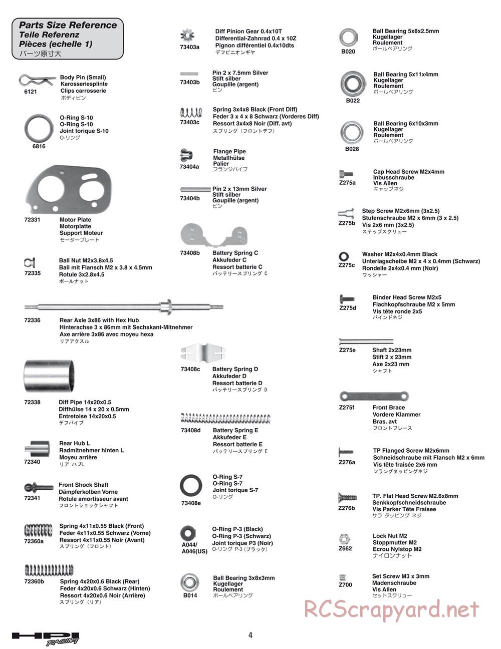 HPI - Micro RS4 - Manual - Page 4