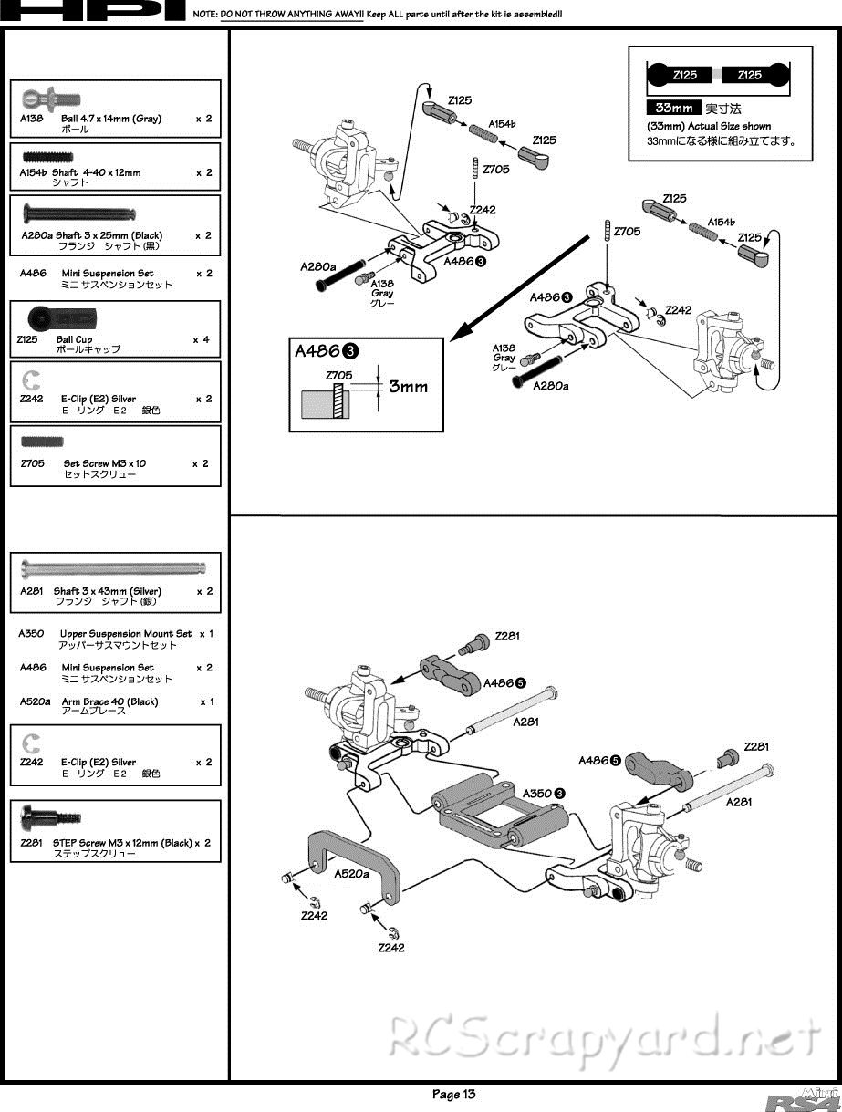 HPI - RS4 Mini - Manual - Page 13