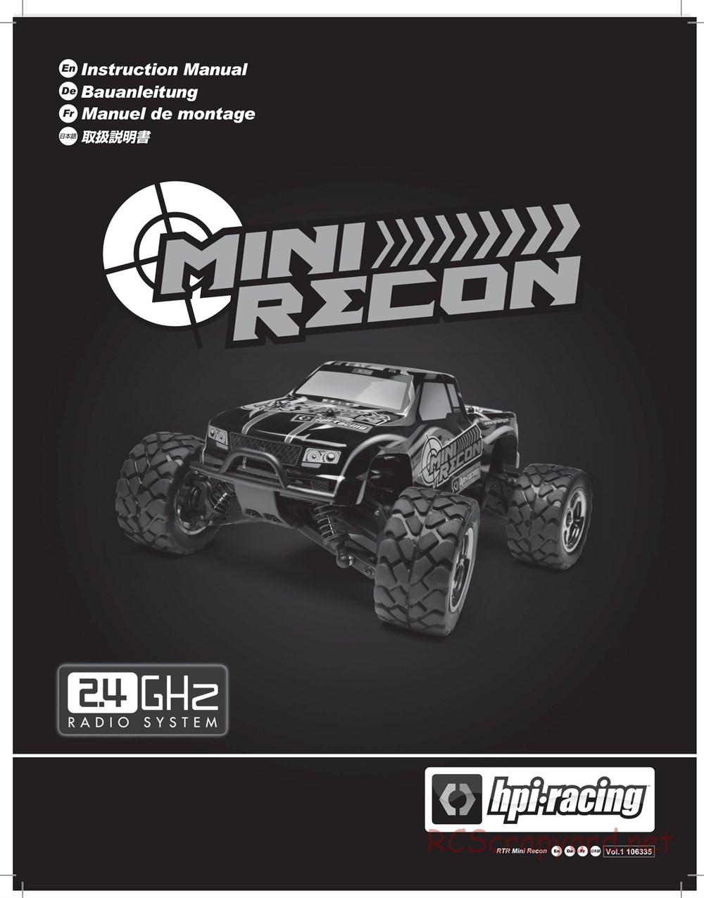 HPI - Mini Recon - Manual - Page 1