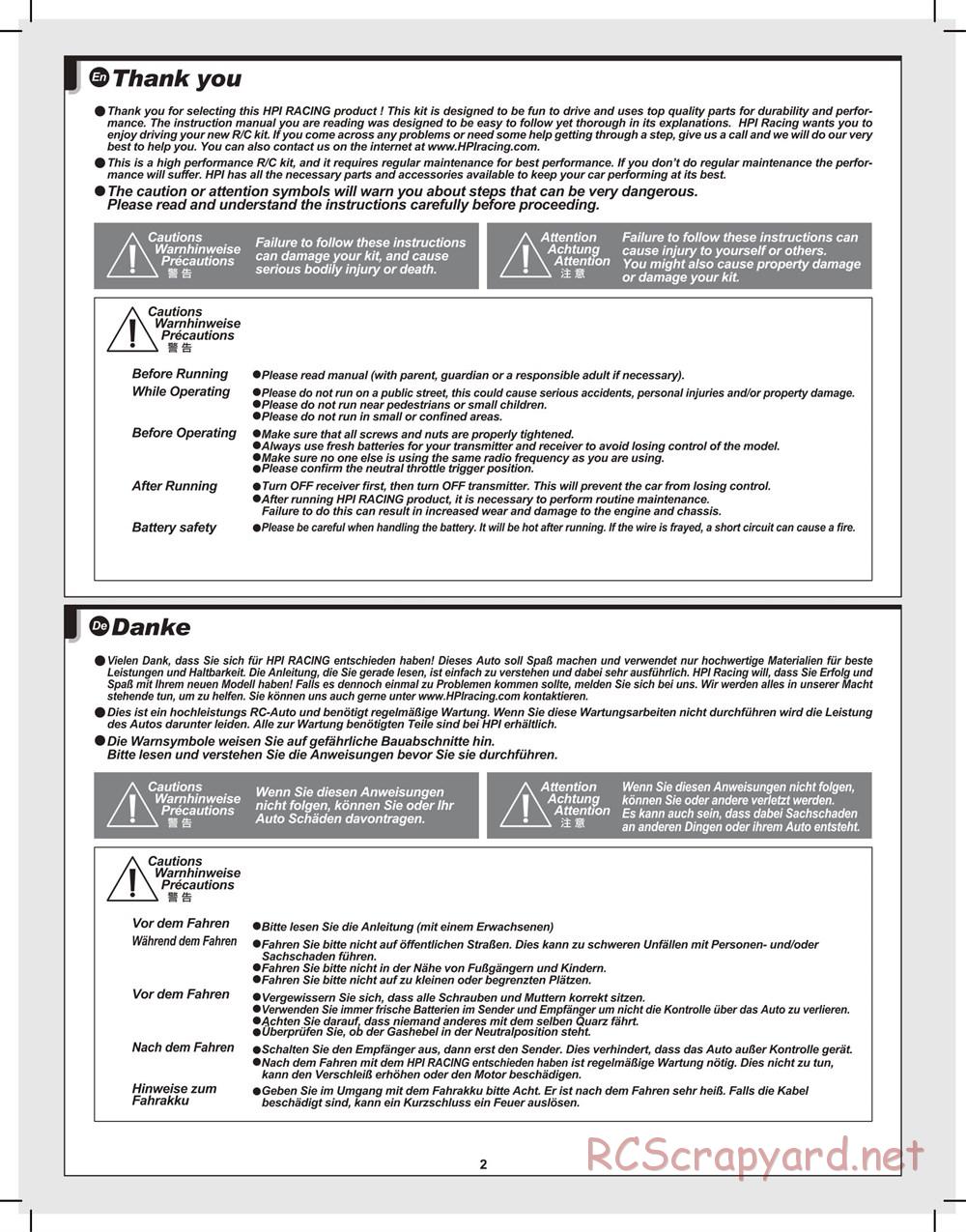 HPI - Mini Recon - Manual - Page 2