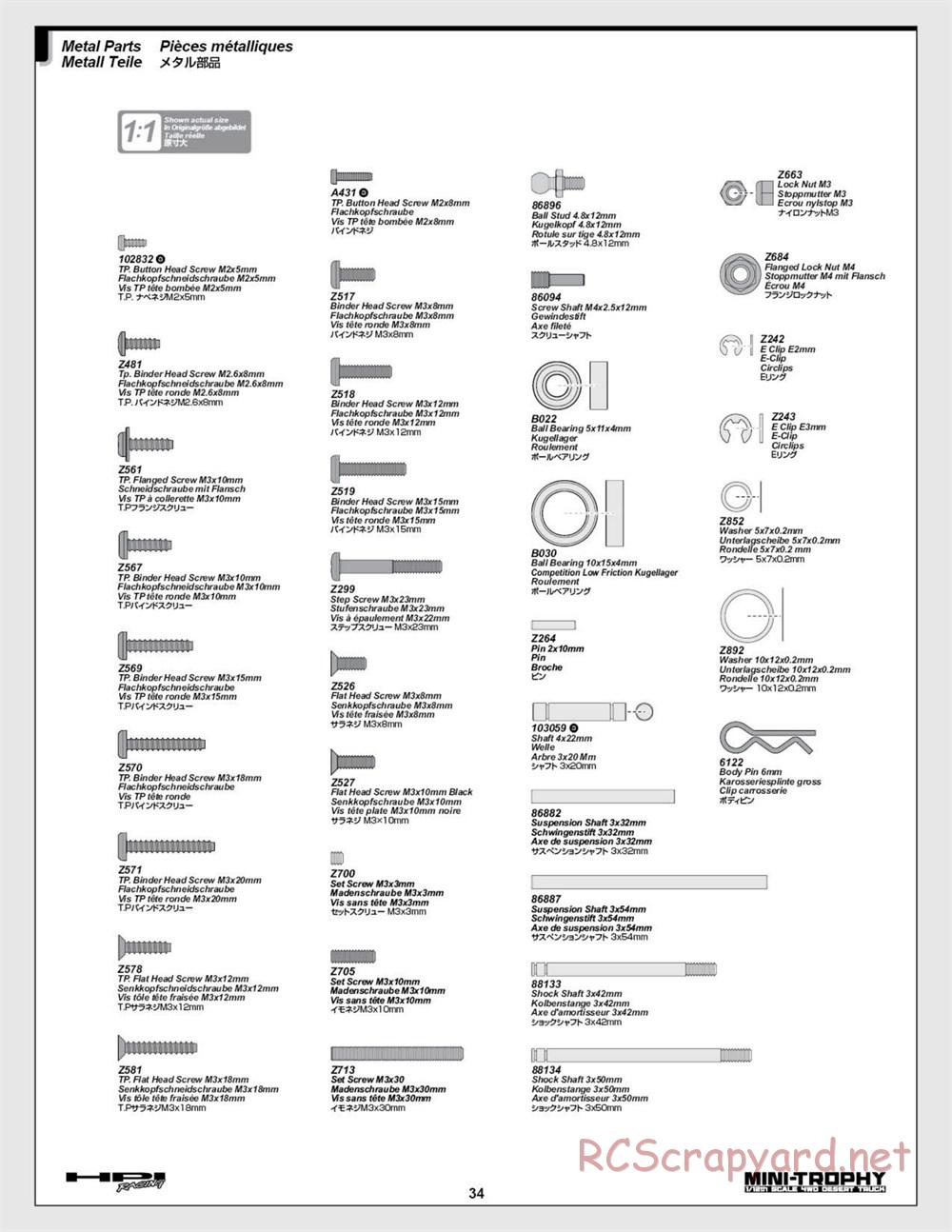 HPI - Mini Trophy - Desert Truck - Manual - Page 34