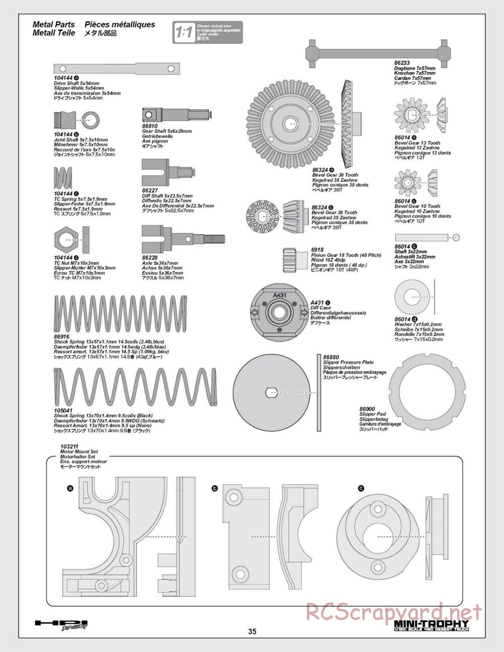 HPI - Mini Trophy - Desert Truck - Manual - Page 35