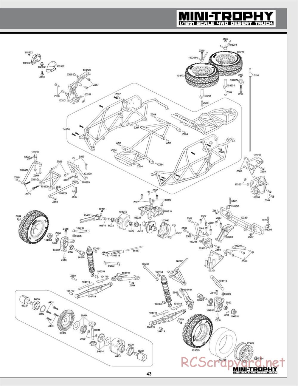 HPI - Mini Trophy - Desert Truck - Exploded View - Page 43
