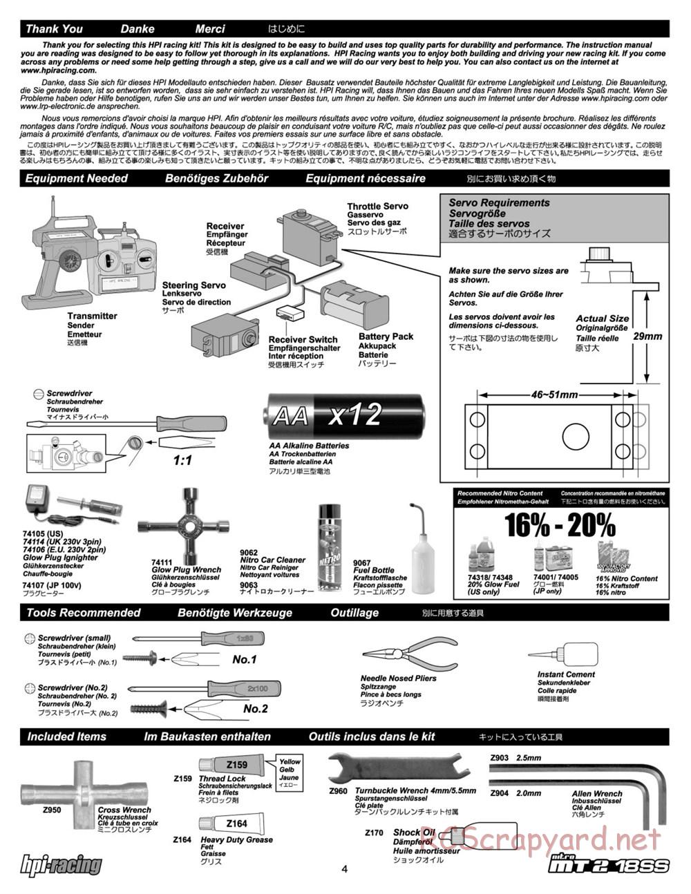 HPI - Nitro MT2 18SS - Manual - Page 4