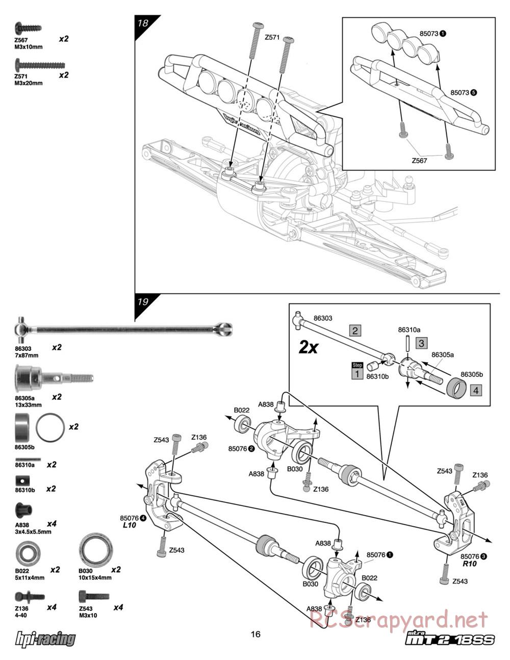 HPI - Nitro MT2 18SS - Manual - Page 16