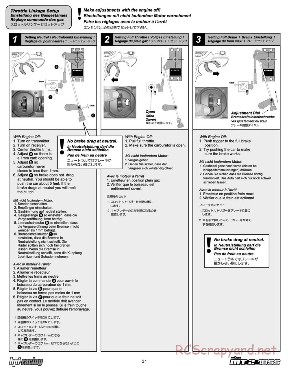 HPI - Nitro MT2 18SS - Manual - Page 31