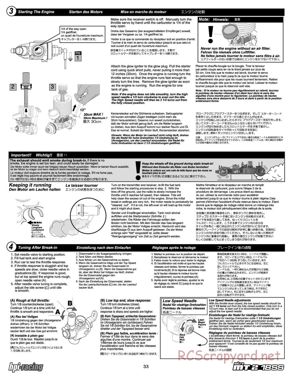 HPI - Nitro MT2 18SS - Manual - Page 33