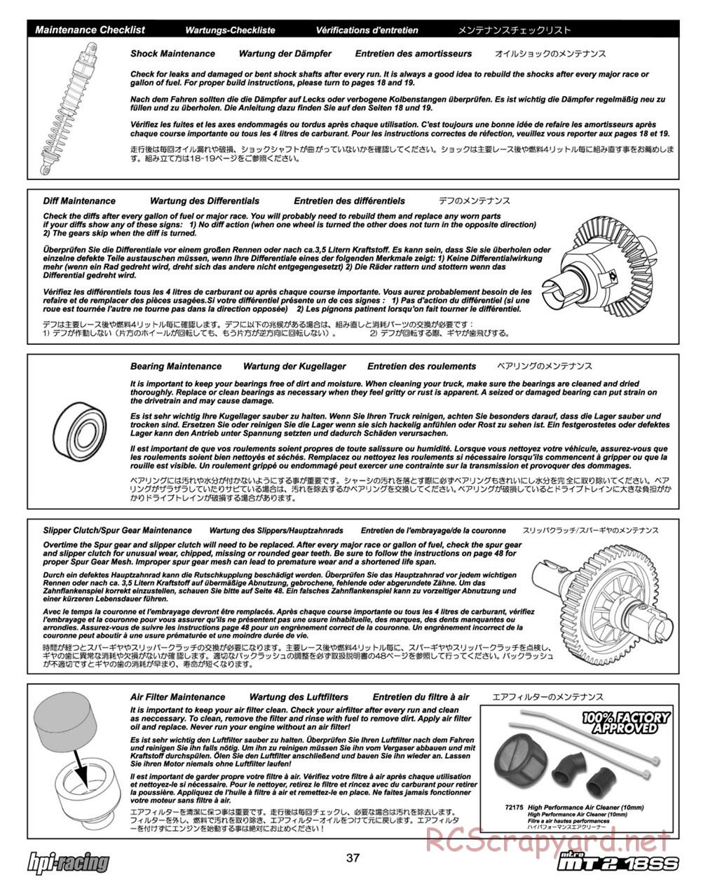 HPI - Nitro MT2 18SS - Manual - Page 37