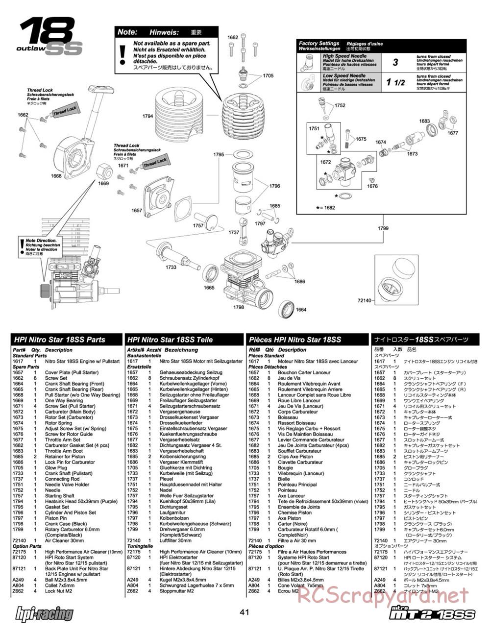 HPI - Nitro MT2 18SS - Exploded View - Page 41