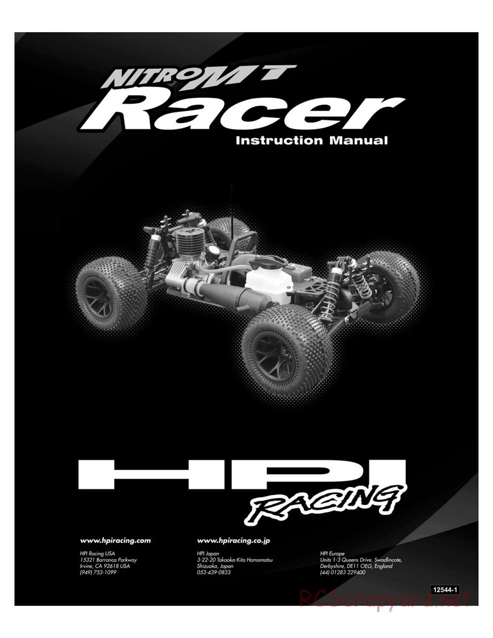 HPI - Nitro MT Racer - Manual - Page 1