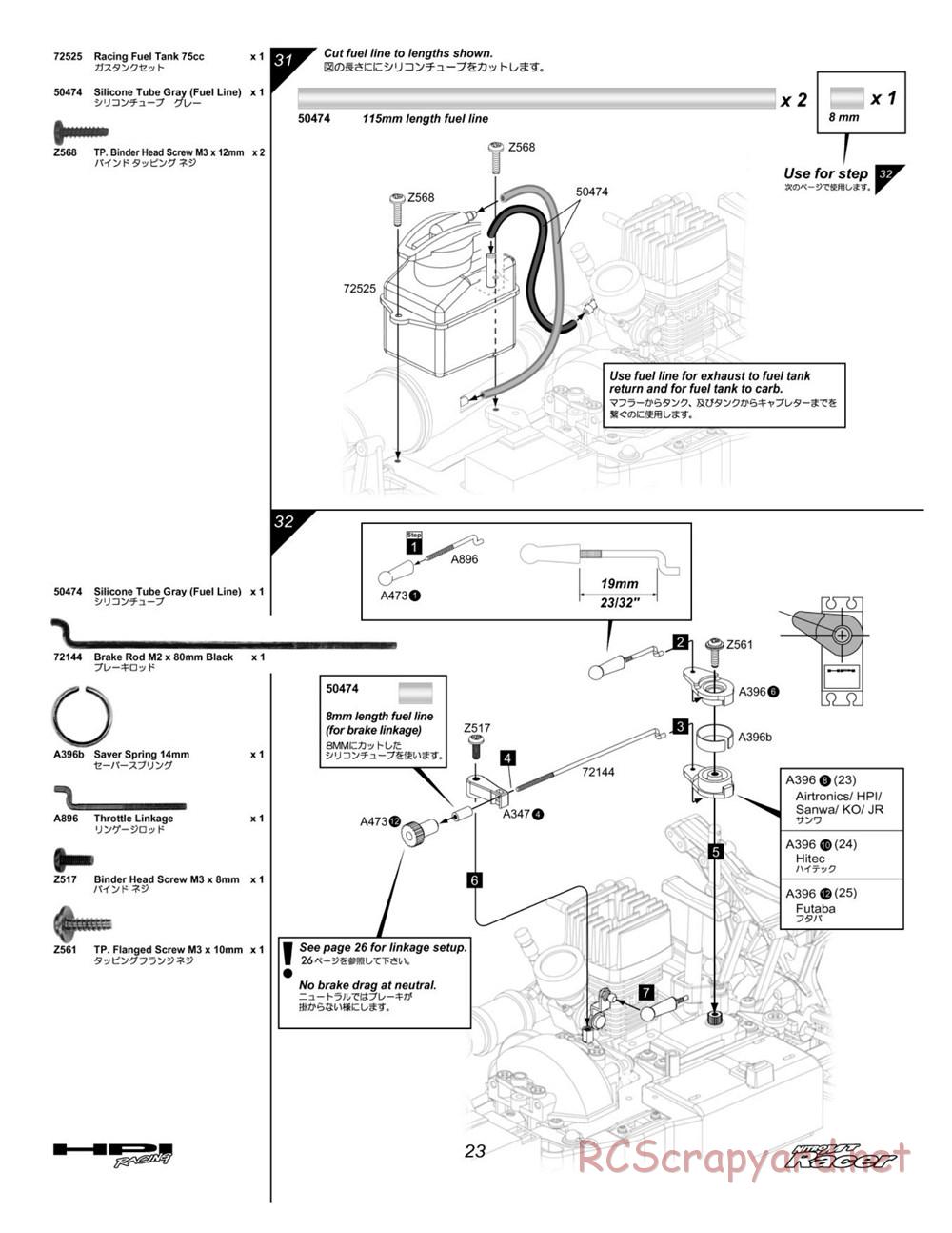 HPI - Nitro MT Racer - Manual - Page 23