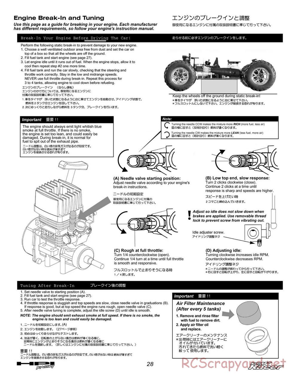 HPI - Nitro MT Racer - Manual - Page 28