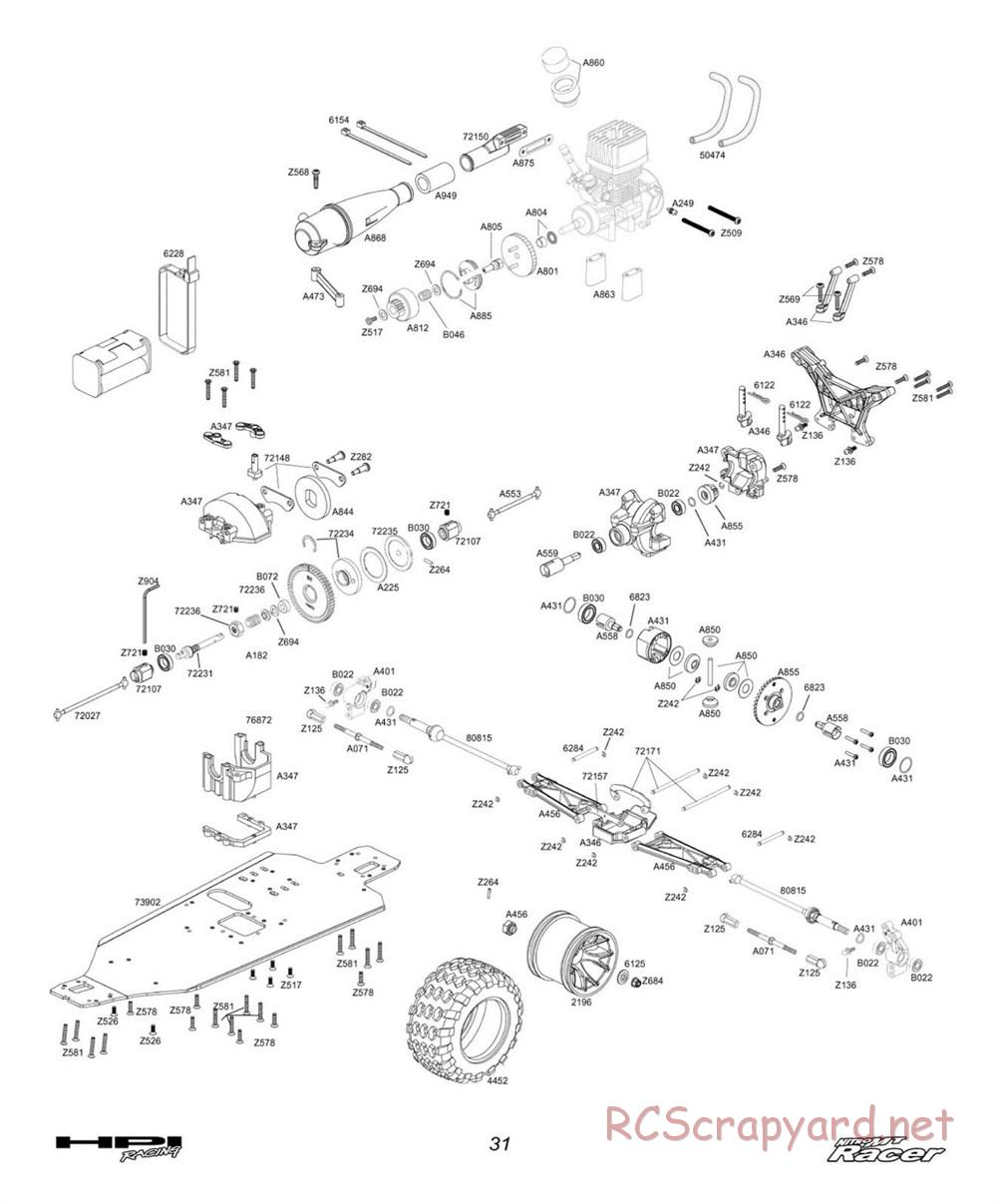 HPI - Nitro MT Racer - Exploded View - Page 31